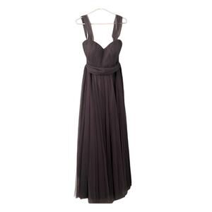 NWT Revelry Gray Tulle Dress A Line Convertible Size 2 Wedding Guest Formal